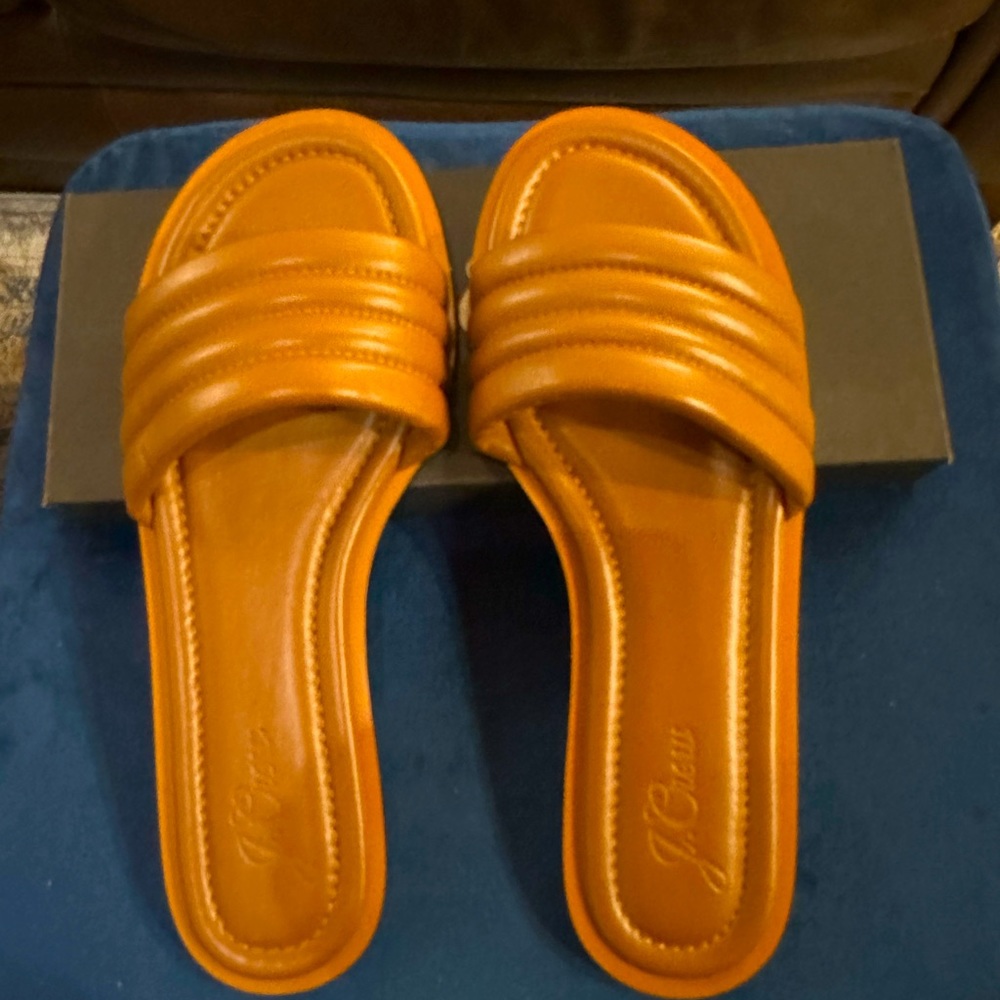 J. CREW Congac Leather Slides